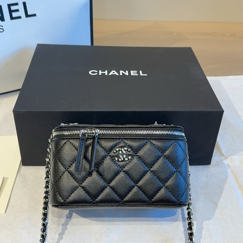 Black quilted caviar - quilted,